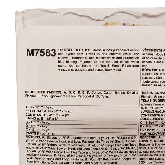 McCalls American Girl Doll Sewing Pattern CUT Fancy Dress Vintage Sewing - Picture 5 of 7